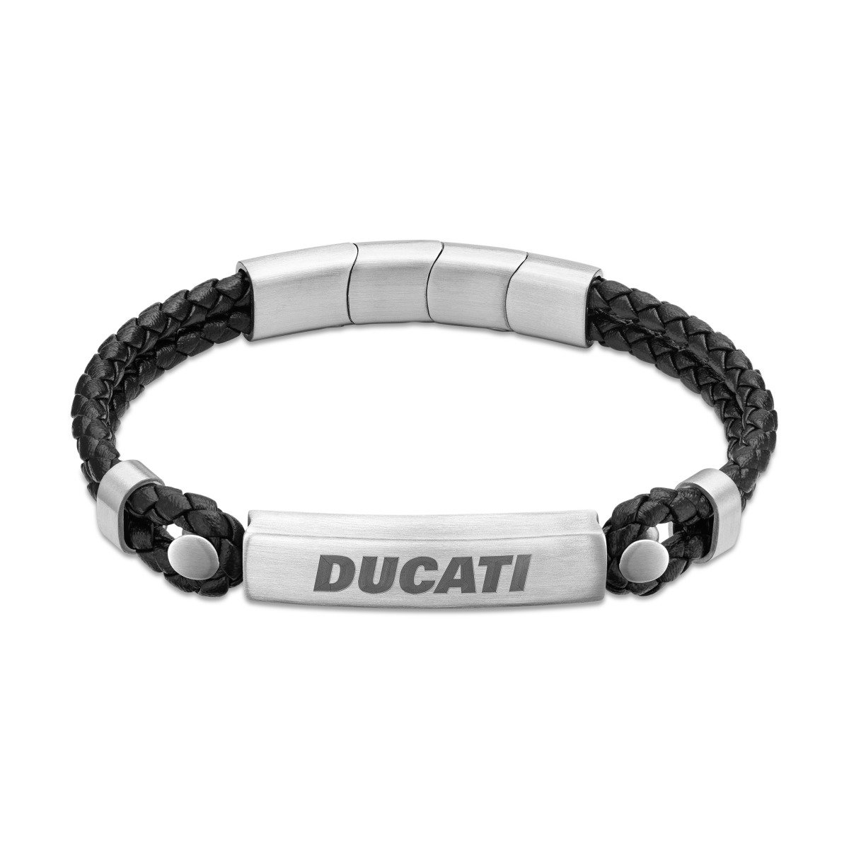 Ducati TRIONFO Black Braided Leather Bracelet