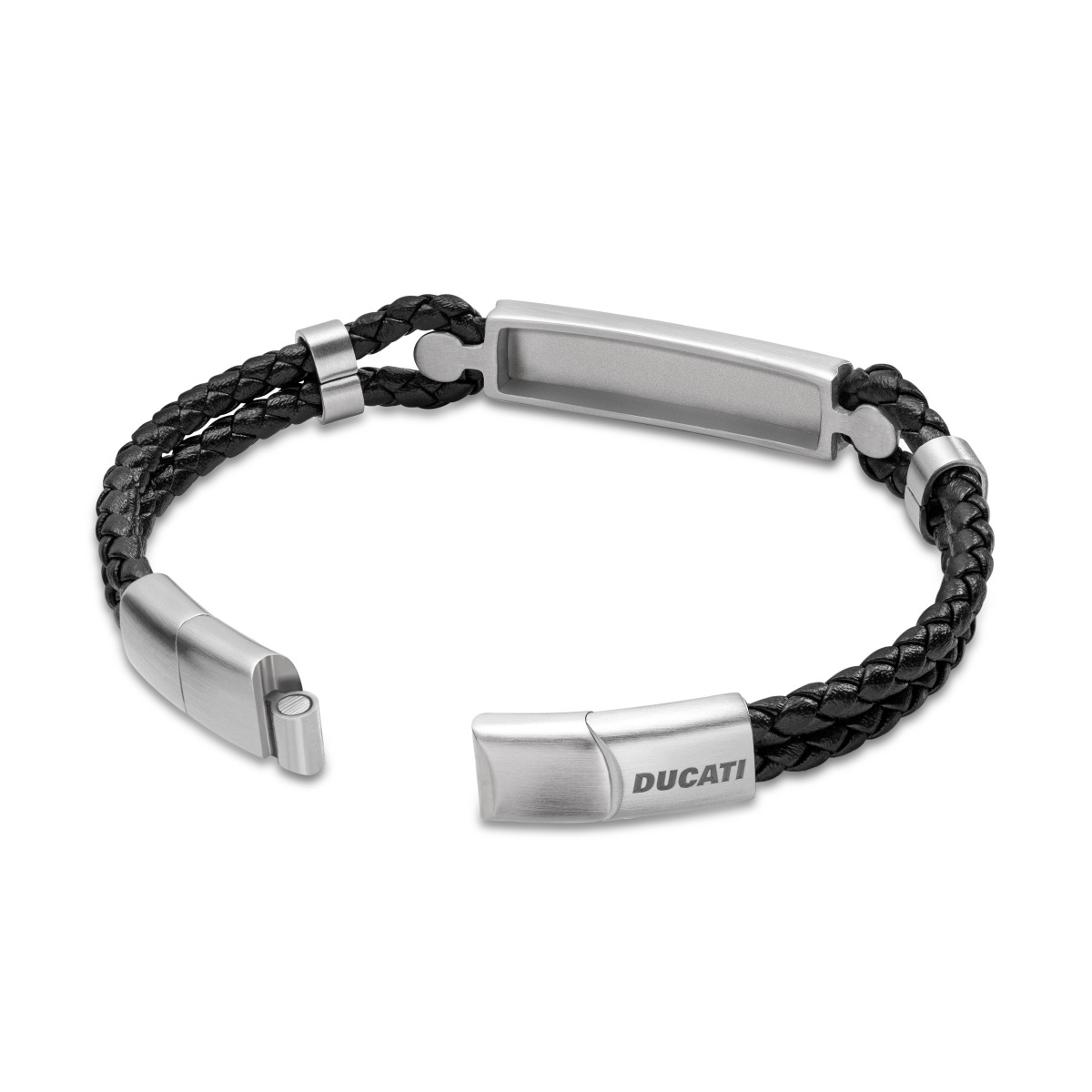 Ducati TRIONFO Black Braided Leather Bracelet
