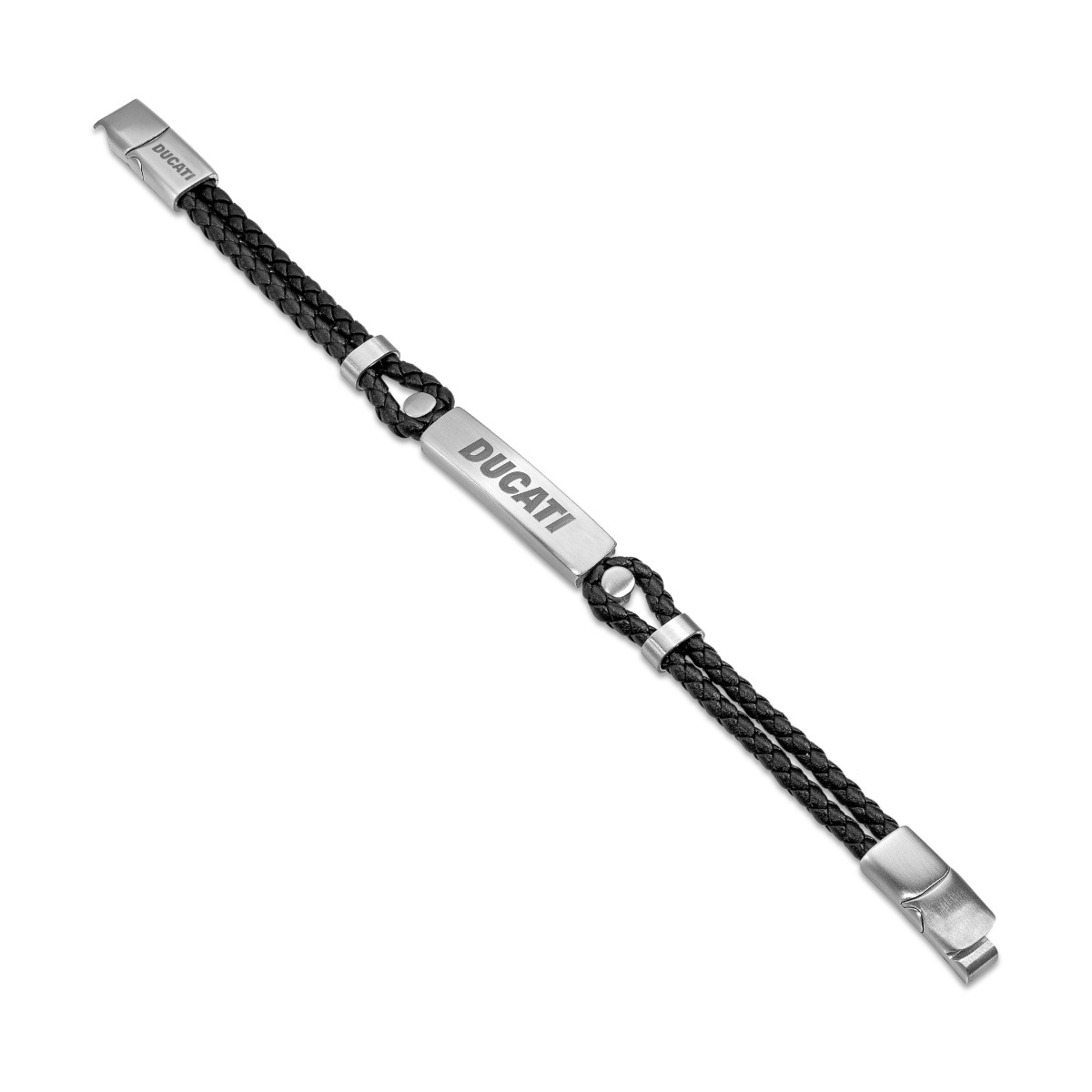 Ducati TRIONFO Black Braided Leather Bracelet
