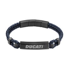Ducati TRIONFO Blue Braided Leather Bracelet 
