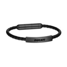 Ducati TRAIL Black Leather Bracelet for Men