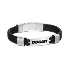 Ducati EXPEDITION Black Leather Bracelet for Men
