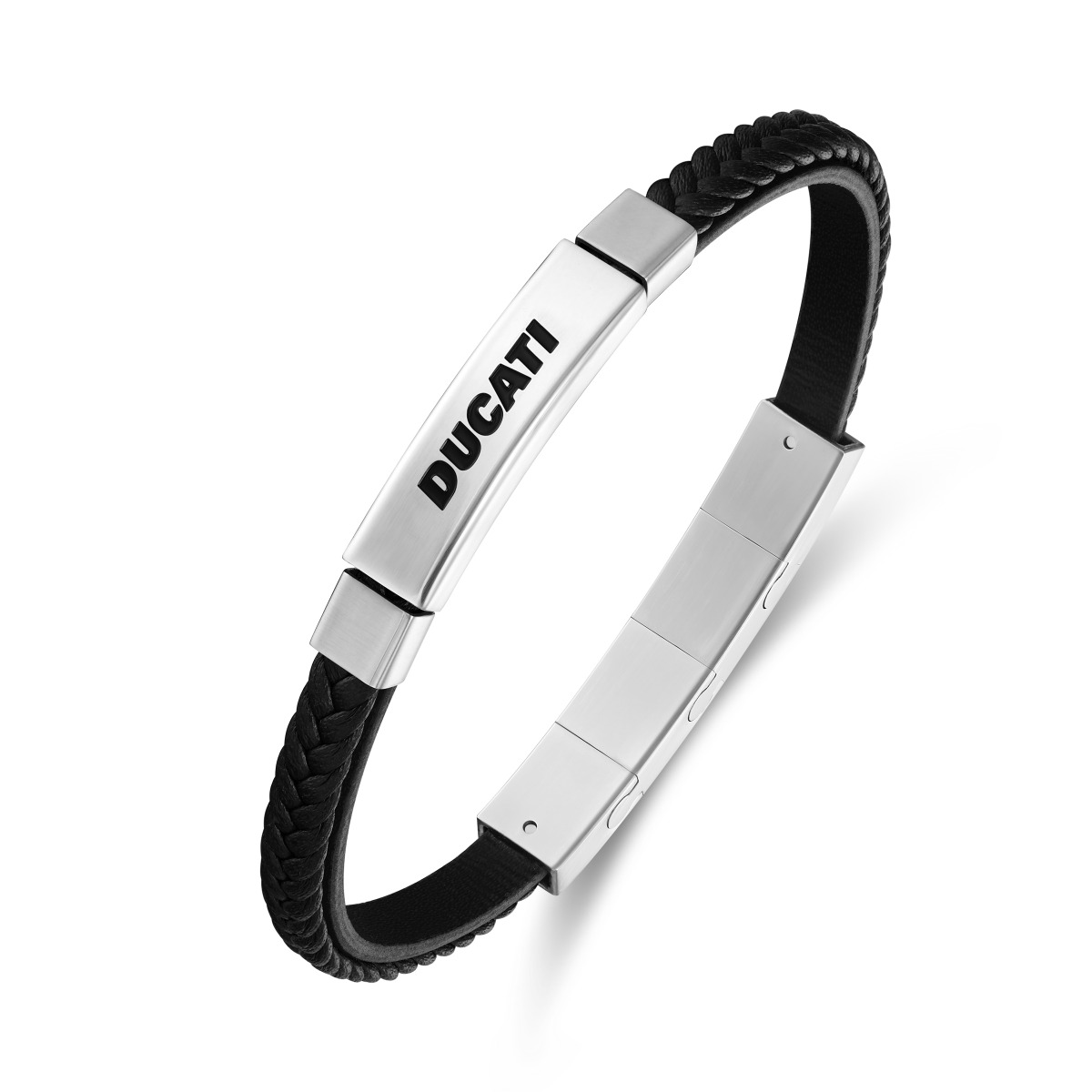 Ducati VOYAGE Black Leather Bracelet for Men