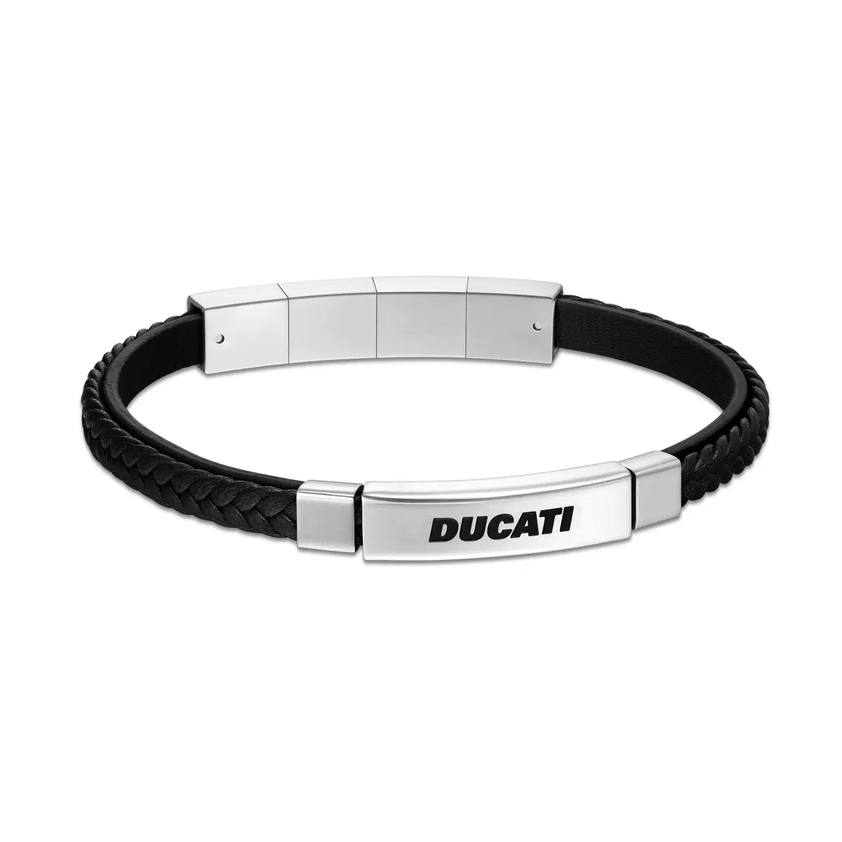 Ducati VOYAGE Black Leather Bracelet for Men