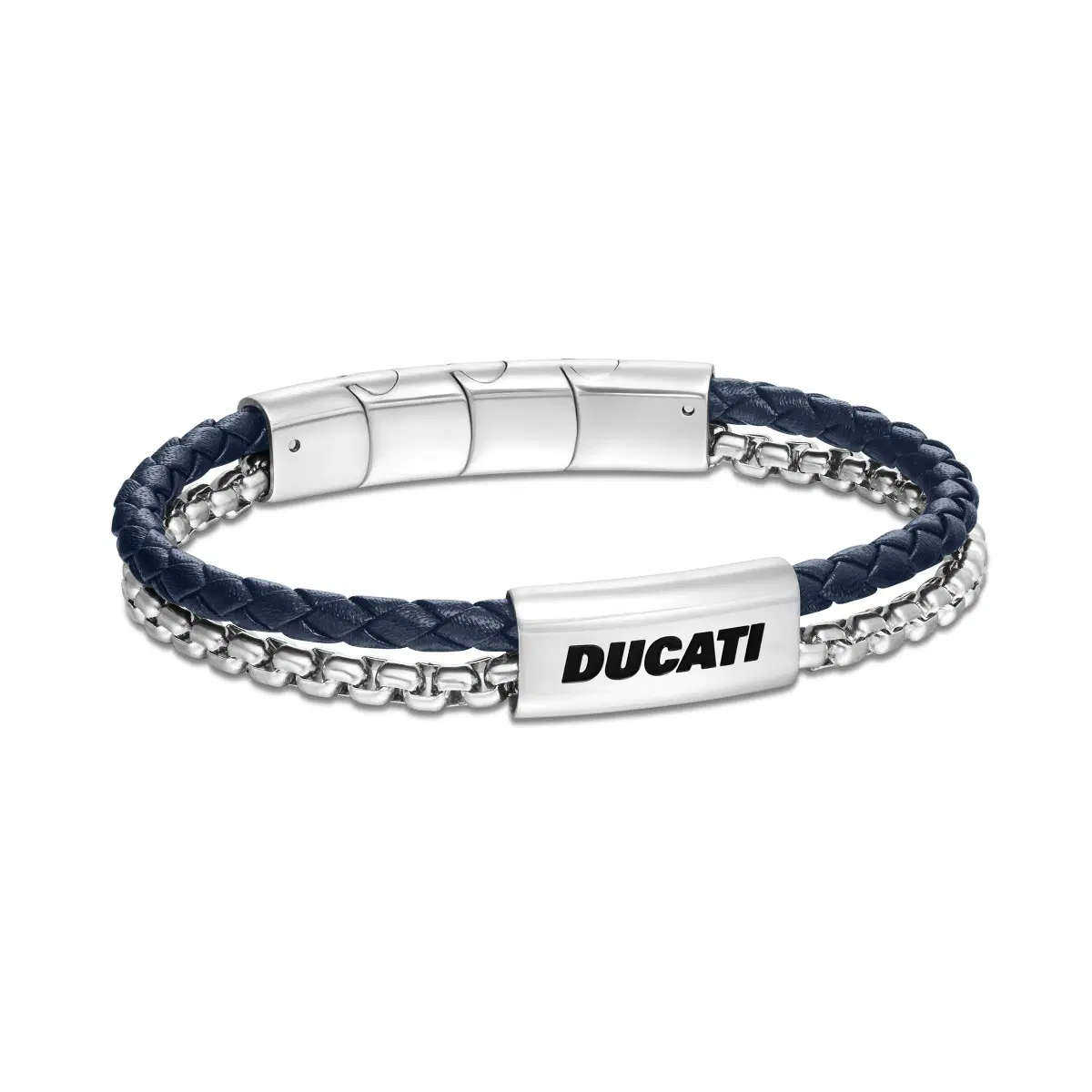 Ducati DRIFTER Blue Leather Bracelet for Men