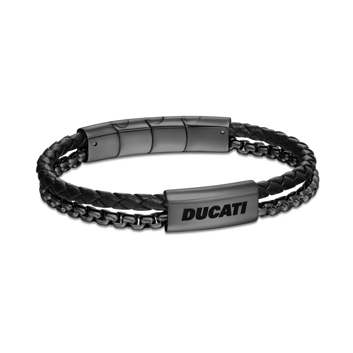 Ducati DRIFTER Black Leather Bracelet for Men