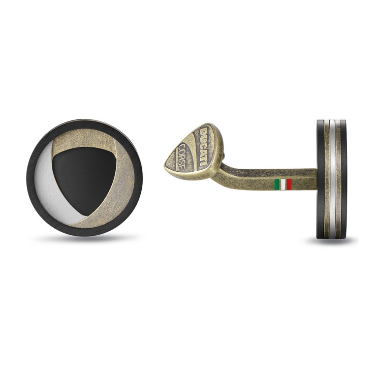 Ducati Valore Cufflink For Men Steel Black , Dark Grey