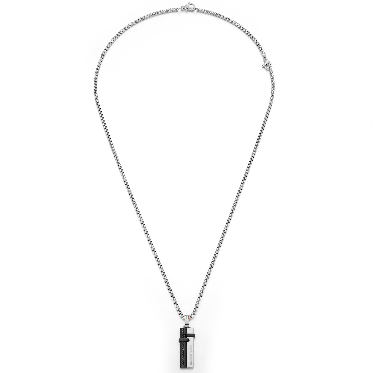 Ducati Corse Silver , Black Necklace For Men 