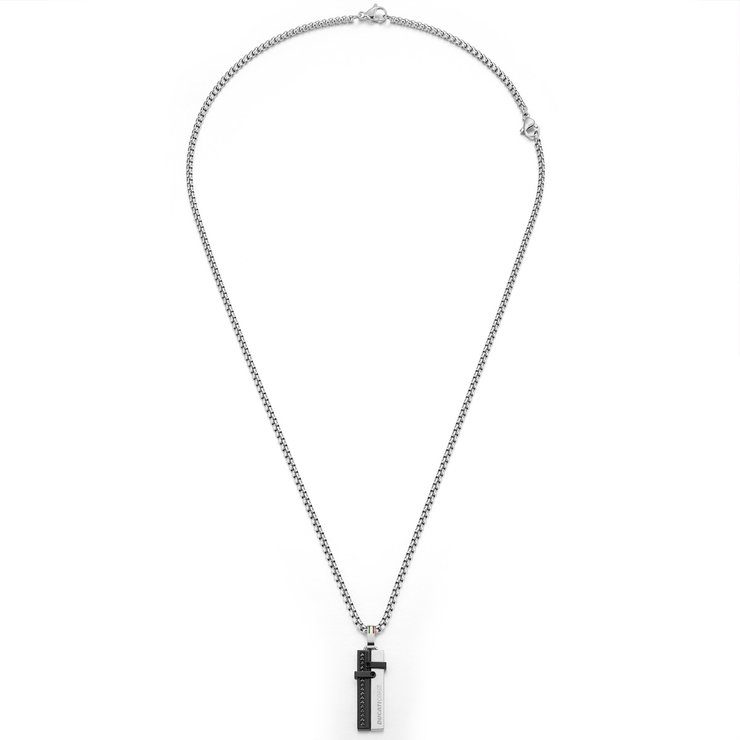 Ducati Corse Silver , Black Necklace For Men