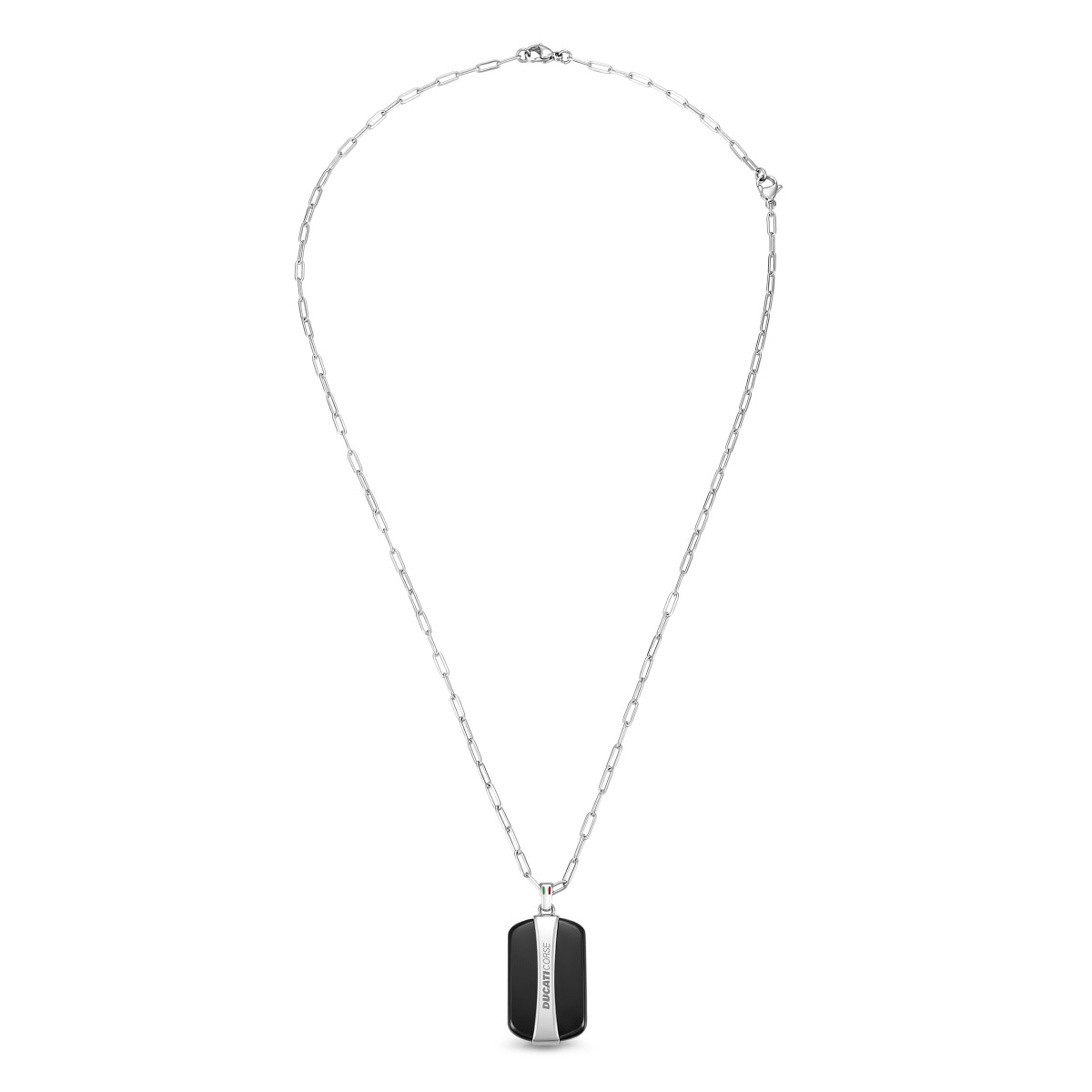 Ducati Solido Men Necklace Steel Silver , Black