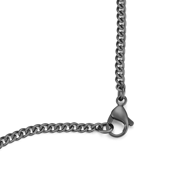 Ducati ORGL necklace for men steel gun metal , Silver