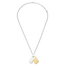 سلسال ديو من دوكاتى للرجال استيل لون فضى و اصفر  