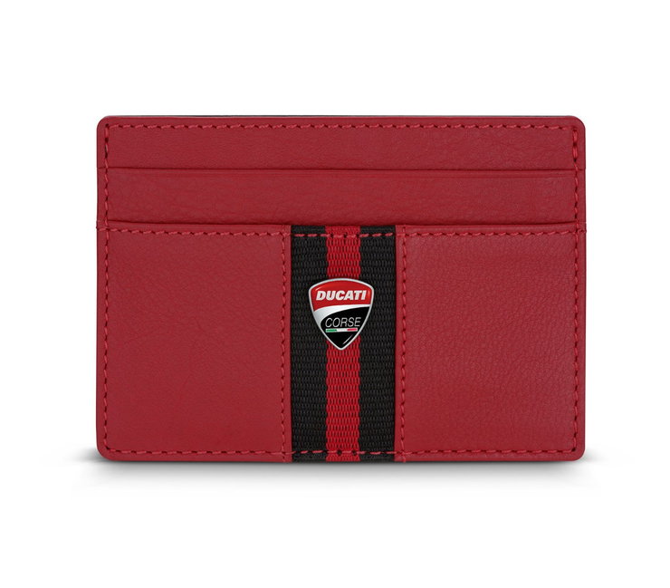 Ducati SFIDA card holder 4cc with red - black leather
