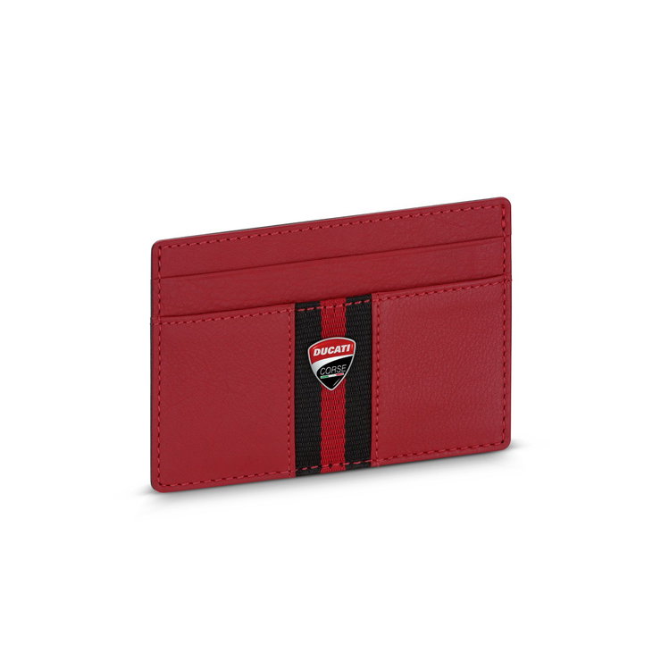 Ducati SFIDA card holder 4cc with red - black leather