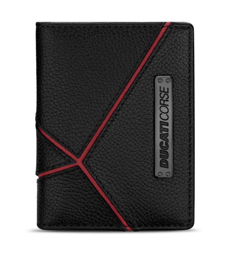Ducati VITTORIA card holder 6cc with black , Red leather