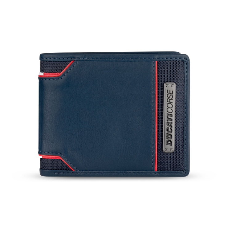 Ducati ELEGANTE wallet for men 5cc blue leather