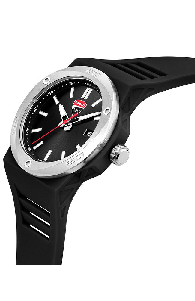 Ducati Corse Watch For Men Black Silicone Strap 