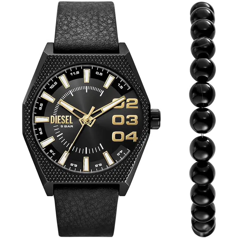 Diesel Men's Black Watch and Bracelet Set