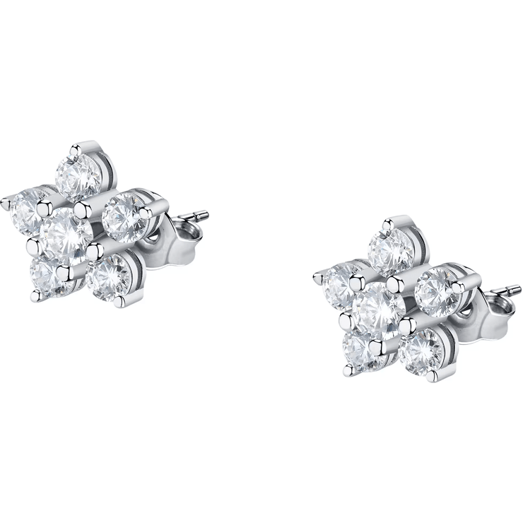 Morellato TESORI Flower earring for women silver with crystal