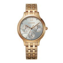 ساعة يد سيتيزن للنساء - ستانلس ستيل ذهبي وردي