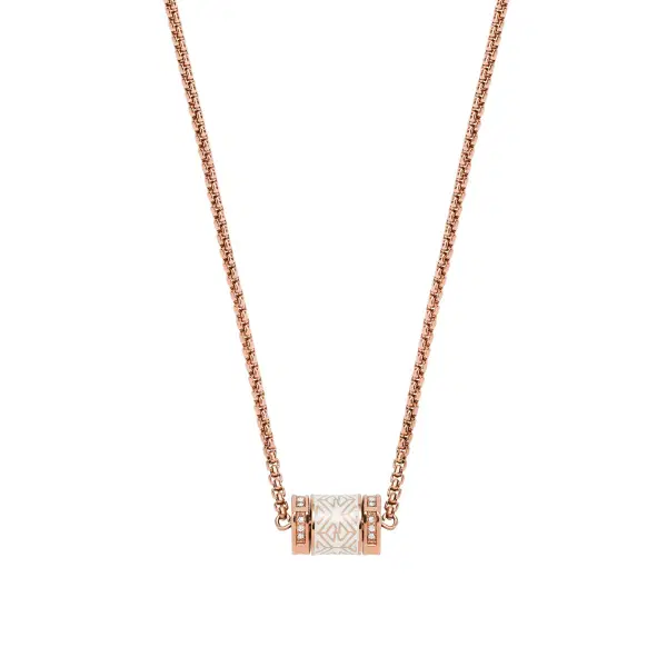 Emporio Armani Rose Gold-Tone Stainless Steel Pendant Necklace