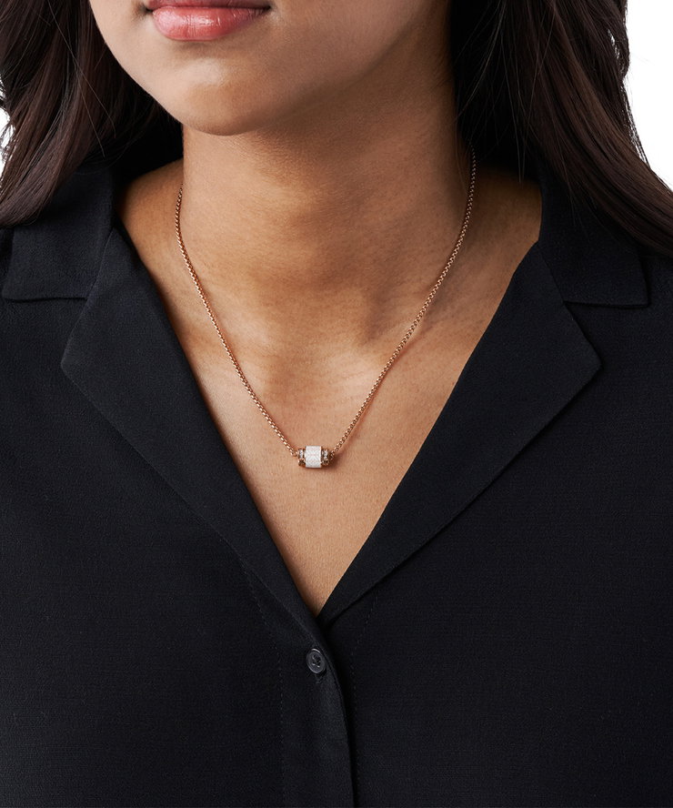 Emporio Armani Rose Gold-Tone Stainless Steel Pendant Necklace
