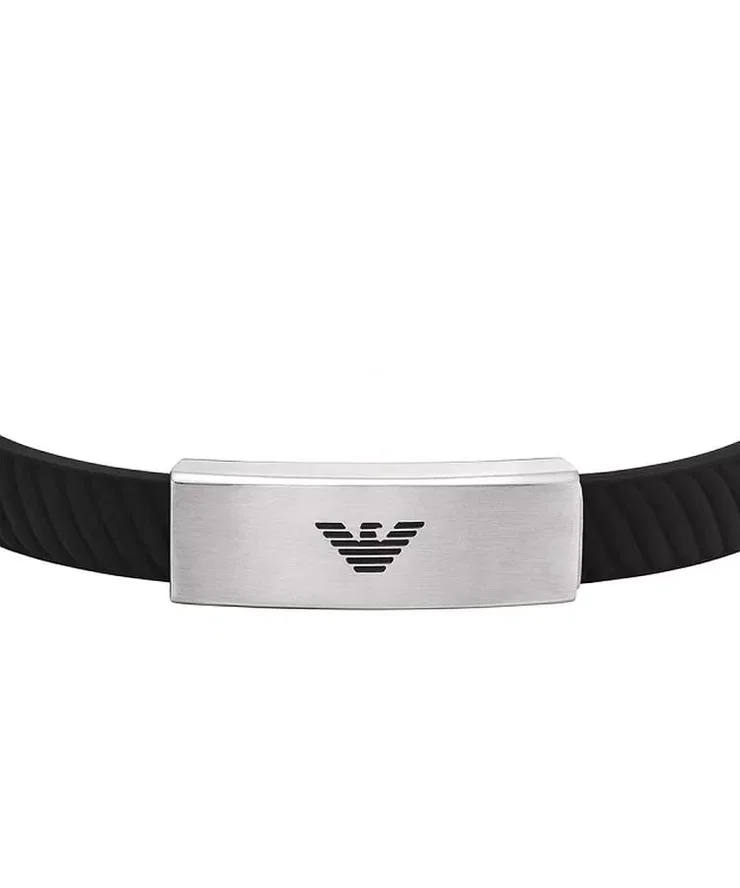 Emporio Armani Men's Black Silicone Bracelet