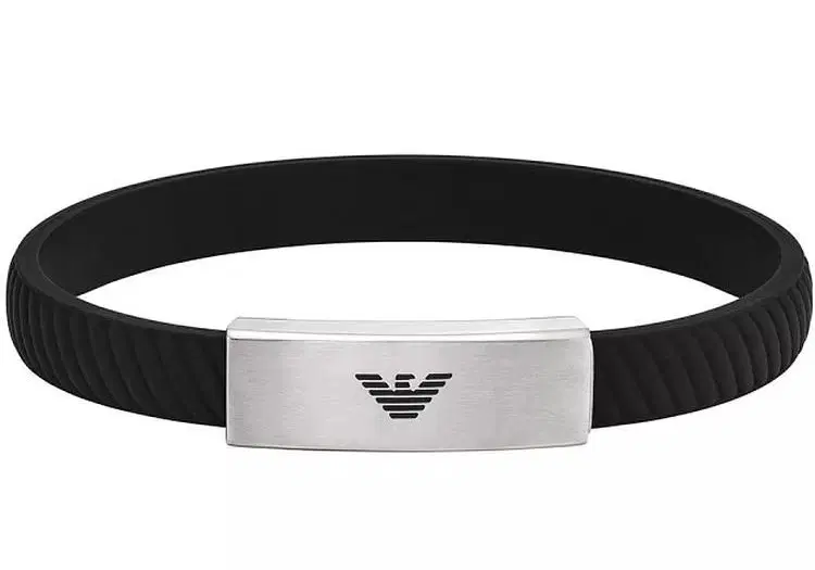 Emporio Armani Men's Black Silicone Bracelet