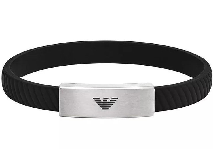 Emporio Armani Men's Black Silicone Bracelet