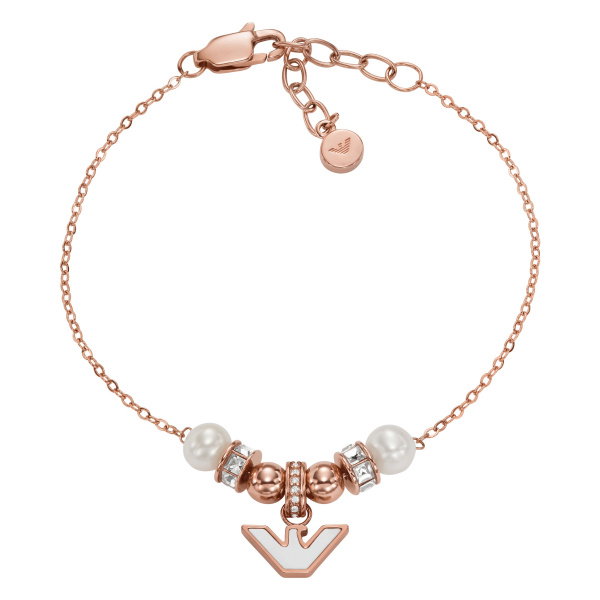 Emporio Armani White Mother of Pearl With Rose Gold Bracelet