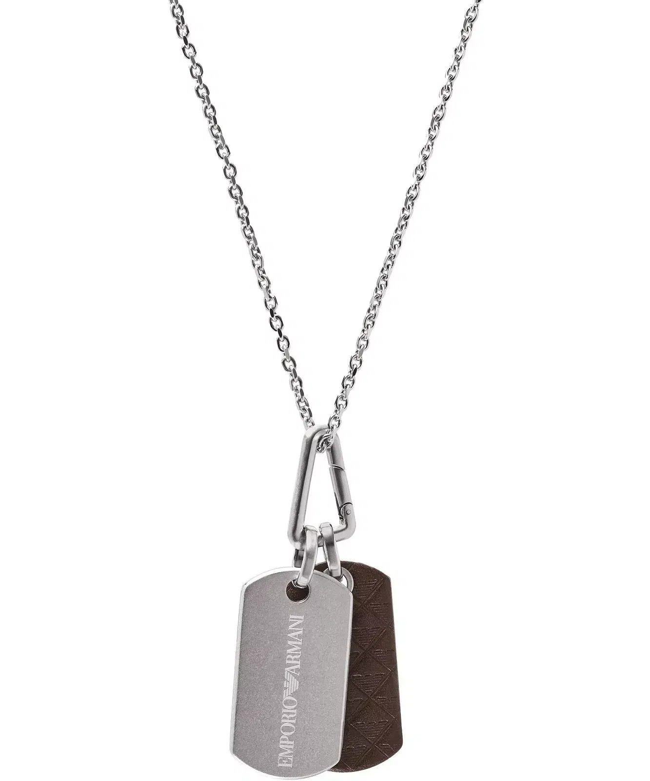 Emporio Armani Men's Dog Tag Pendant Necklace in Steel