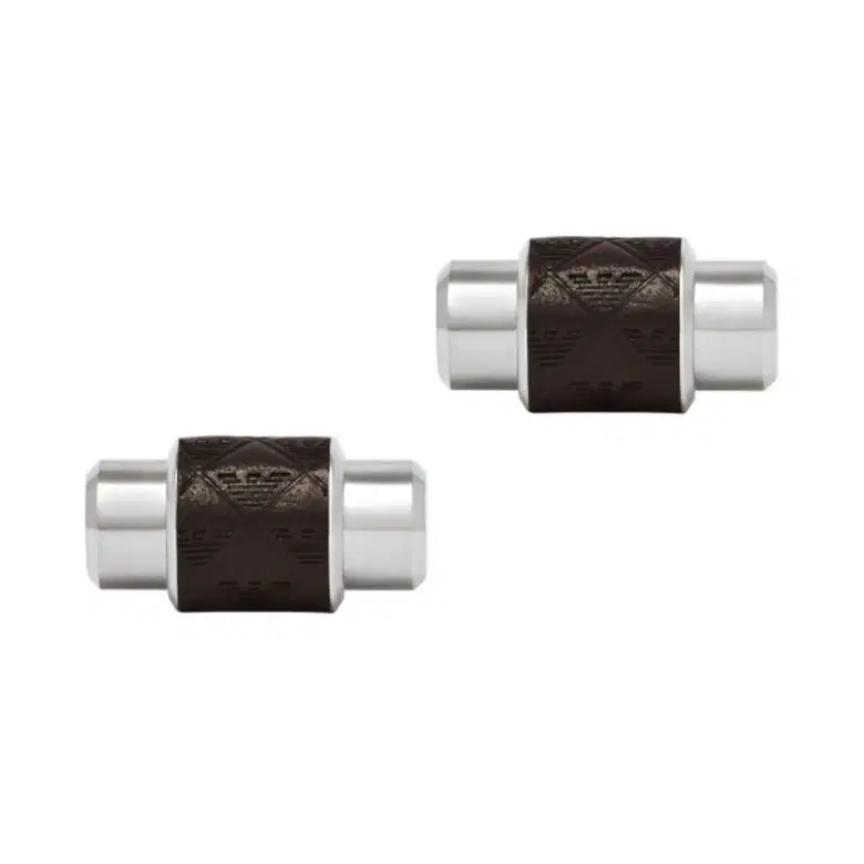 Emporio Armani Men’s Silver & Brown Cufflinks