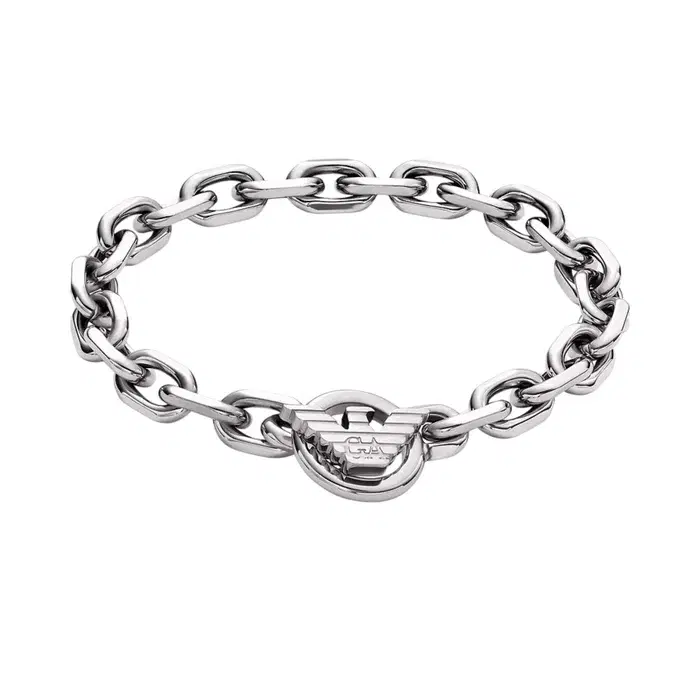 Emporio Armani Silver Stainless Steel Bracelet for Men