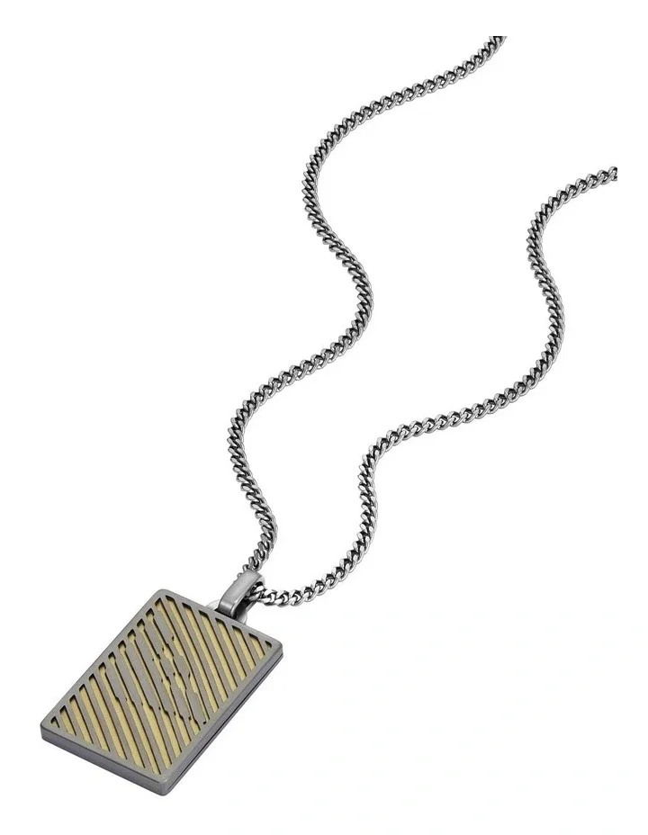 Emporio Armani Two Tone Stainless Steel Necklace for Men