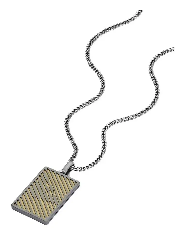 Emporio Armani Two Tone Stainless Steel Necklace for Men