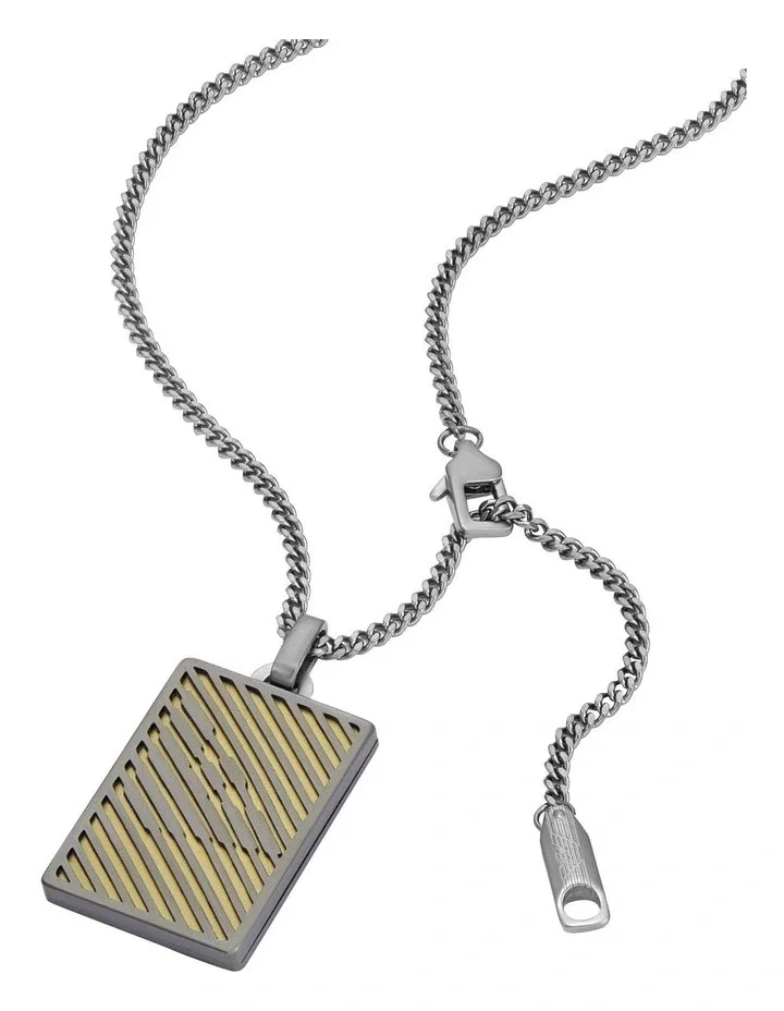 Emporio Armani Two Tone Stainless Steel Necklace for Men