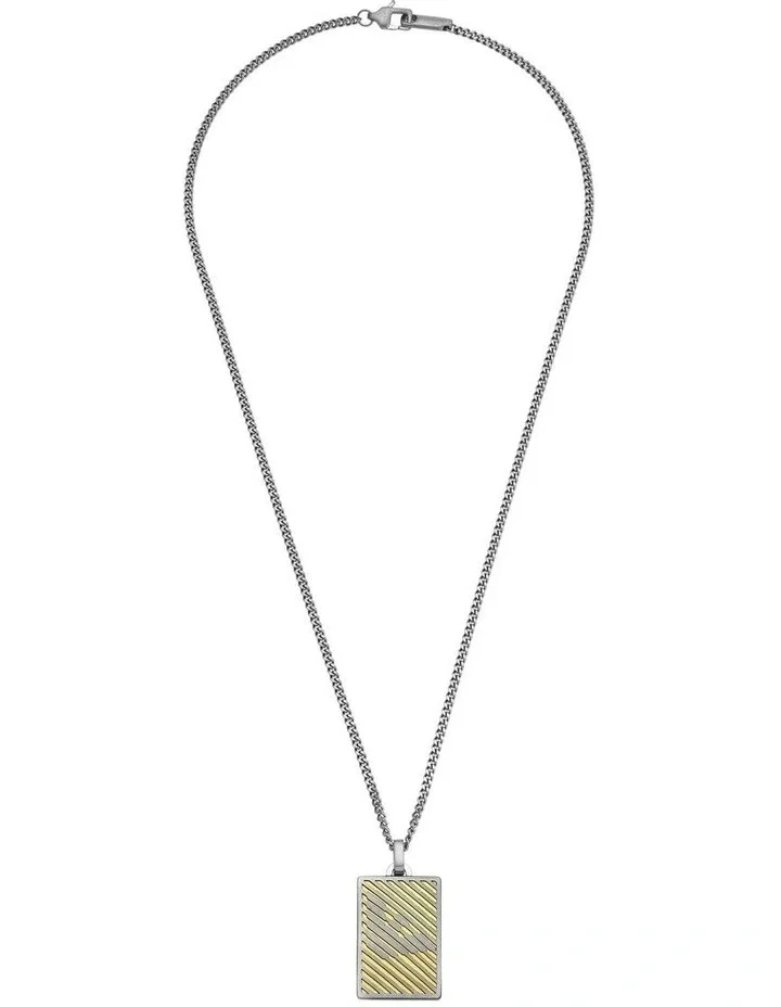 Emporio Armani Two Tone Stainless Steel Necklace for Men