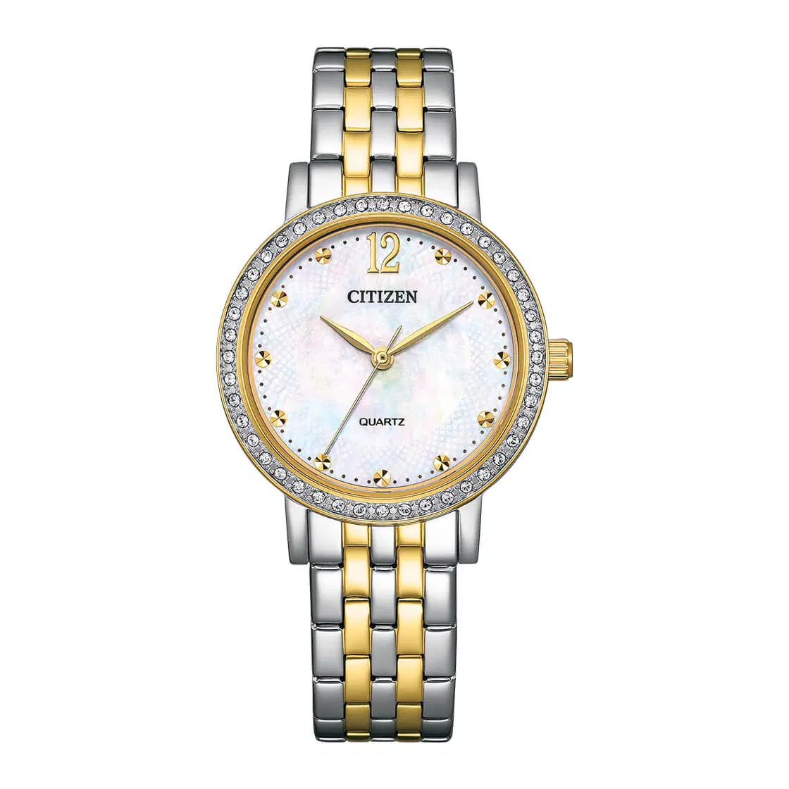 Citizen Two-Tone Women's Quartz Watch with MOP Dial - Crystal