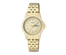 ساعة يد سيتيزن للنساء - ستانلس ستيل ذهبي