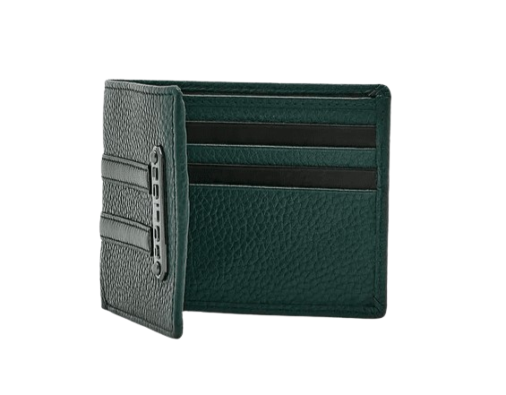 Police wallet for men 8cc green leather