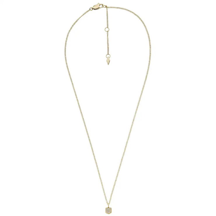 Fossil HERITAGE ladies necklace steel gold with crystal