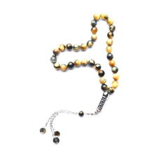 سبحة حجر عين النمر 10 ملم مع فضة من زيان