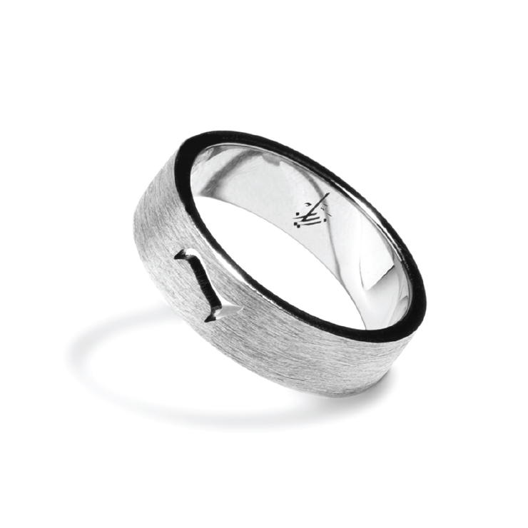Zyan Thin Design Size 10.5 Light Black Silver Band Ring 