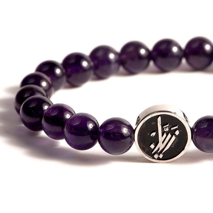 Zyan Amethyst Stone Bracelet with Sterling Silver
