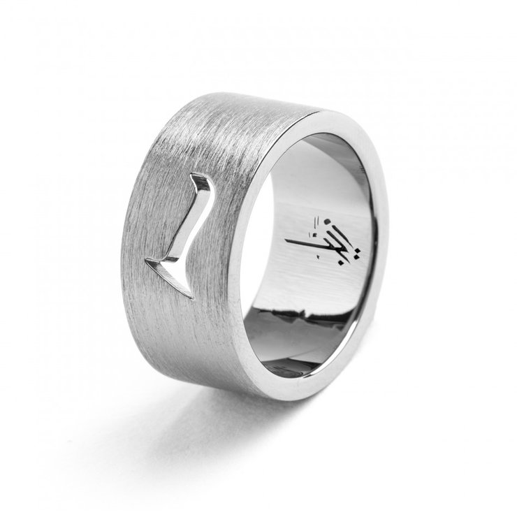 Zyan Light Black Silver Band Ring - Wide Design Size 11.5