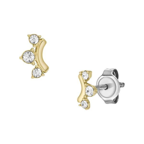 Fossil earring for women steel gold with crystal 