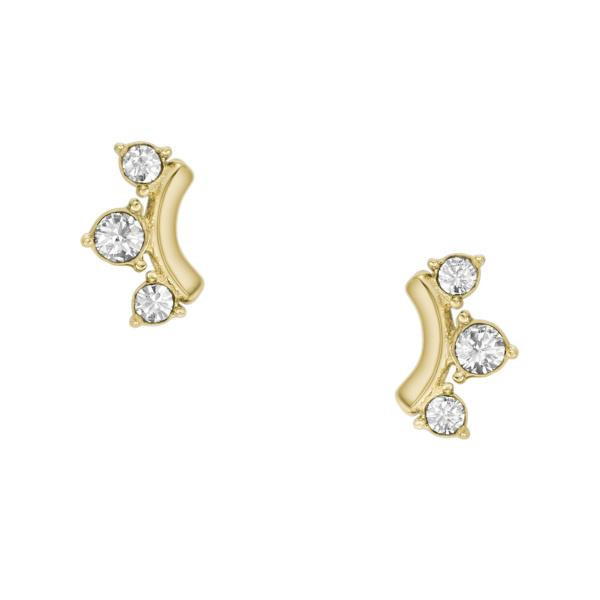 Fossil earring for women steel gold with crystal 