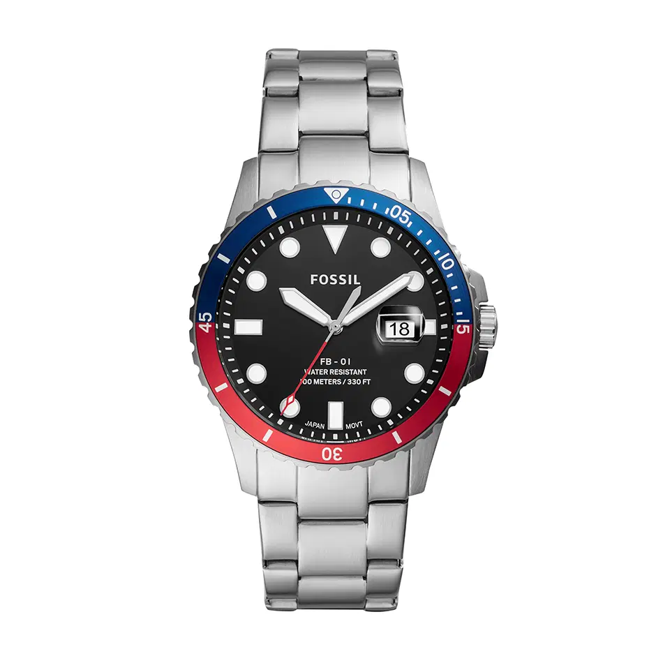 Fossil FB - 01 watch for men , Black / Silver