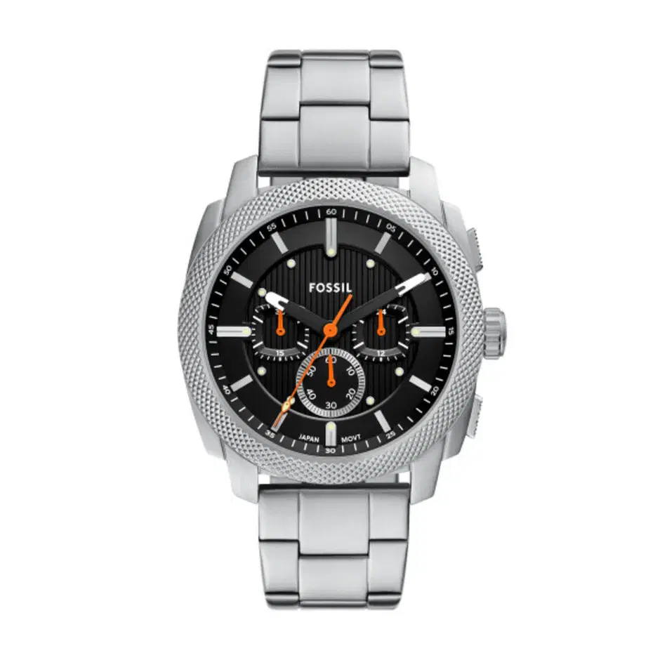 Fossil Machine Men Silver Steel Chronograph Watch
