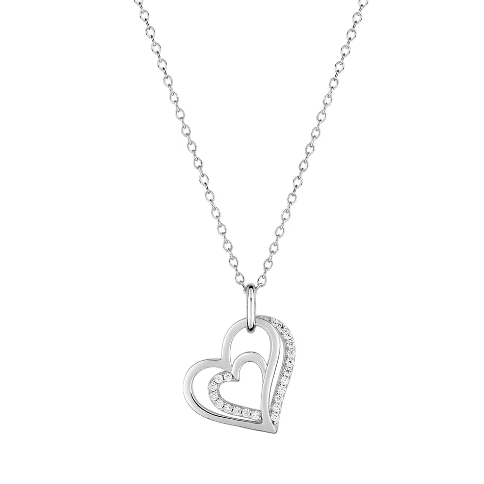 Fontenay Paris Rhodium plated necklace with zirconia - FSC371Z45E